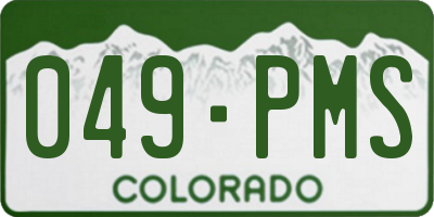 CO license plate 049PMS