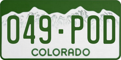 CO license plate 049POD
