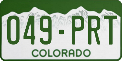 CO license plate 049PRT