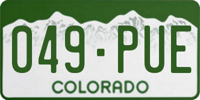 CO license plate 049PUE