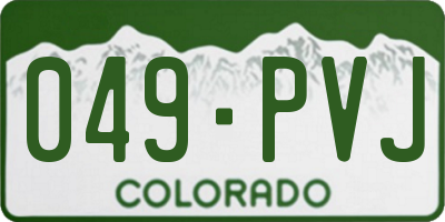 CO license plate 049PVJ