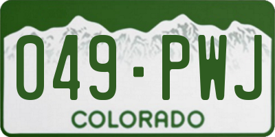 CO license plate 049PWJ
