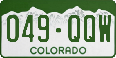 CO license plate 049QQW