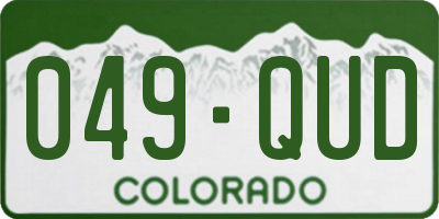 CO license plate 049QUD