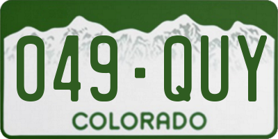 CO license plate 049QUY
