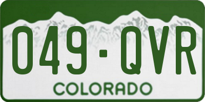 CO license plate 049QVR