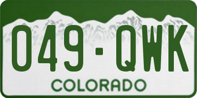 CO license plate 049QWK