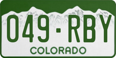 CO license plate 049RBY