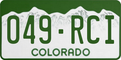 CO license plate 049RCI