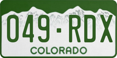 CO license plate 049RDX