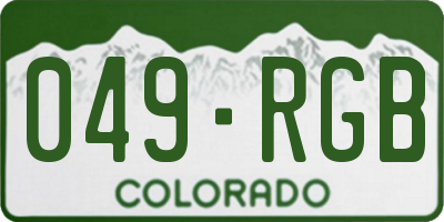 CO license plate 049RGB