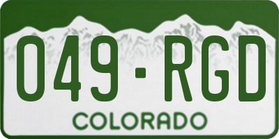 CO license plate 049RGD