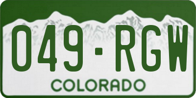 CO license plate 049RGW