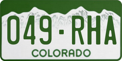 CO license plate 049RHA