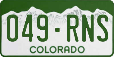 CO license plate 049RNS