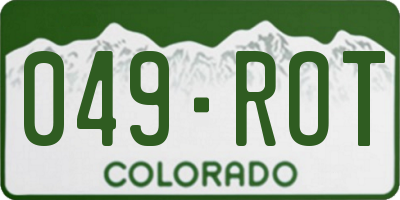 CO license plate 049ROT