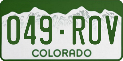 CO license plate 049ROV