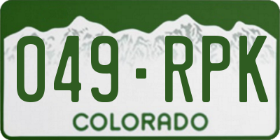 CO license plate 049RPK