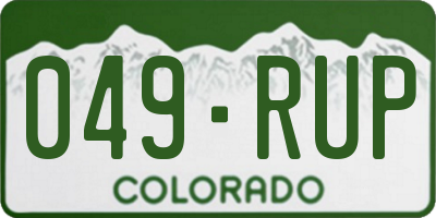 CO license plate 049RUP