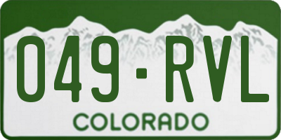 CO license plate 049RVL