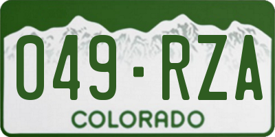 CO license plate 049RZA