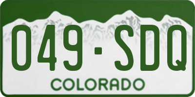 CO license plate 049SDQ
