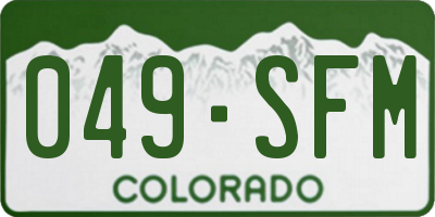 CO license plate 049SFM