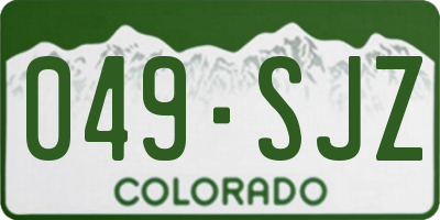 CO license plate 049SJZ