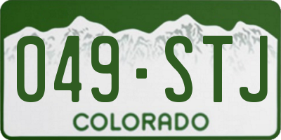 CO license plate 049STJ