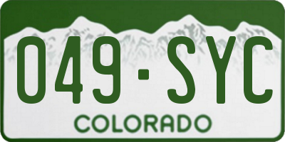 CO license plate 049SYC
