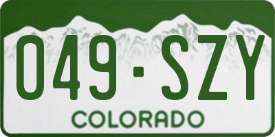 CO license plate 049SZY