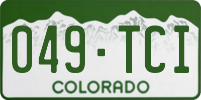 CO license plate 049TCI