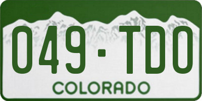 CO license plate 049TDO