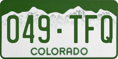 CO license plate 049TFQ