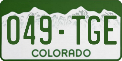 CO license plate 049TGE
