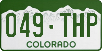 CO license plate 049THP