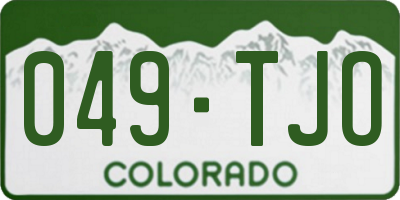 CO license plate 049TJO