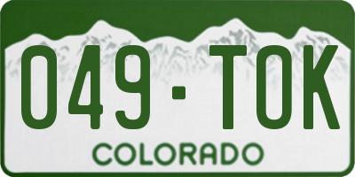 CO license plate 049TOK