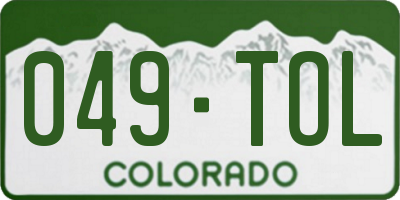 CO license plate 049TOL