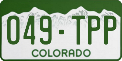 CO license plate 049TPP