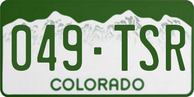 CO license plate 049TSR