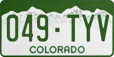 CO license plate 049TYV