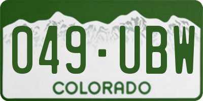 CO license plate 049UBW