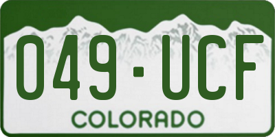 CO license plate 049UCF