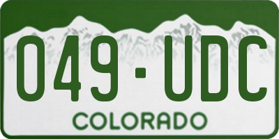 CO license plate 049UDC