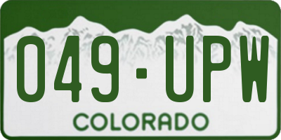 CO license plate 049UPW
