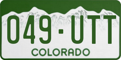 CO license plate 049UTT