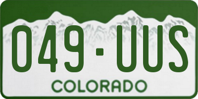 CO license plate 049UUS