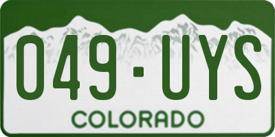 CO license plate 049UYS