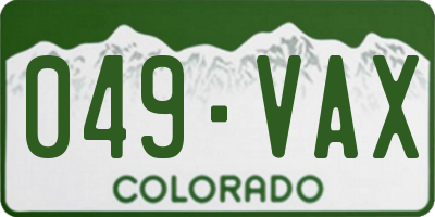 CO license plate 049VAX